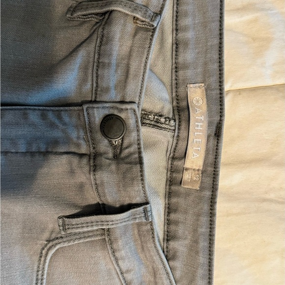 Athleta gray denim jeans, size 12. Very stretchy and comfy. Gently worn. - Picture 2 of 3